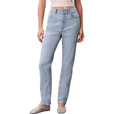 Calvin dam EU ny mamma jeans blå regn LV047E618G jeans, blå (blå regn), 24W/32L, Blå (blått regn), 24W x 32L Calvin dam EU ny mamma jeans blå regn LV047E618G jeans, blå (blå regn), 24W/32L, Blå (blått regn), 24W x 32L