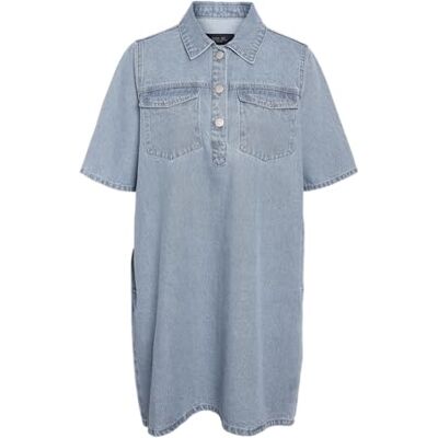 NOISY MAY Nmindie S/S Short Dress Az425Lb Noos, Ljusblå denim, L NOISY MAY Nmindie S/S Short Dress Az425Lb Noos, Ljusblå denim, L