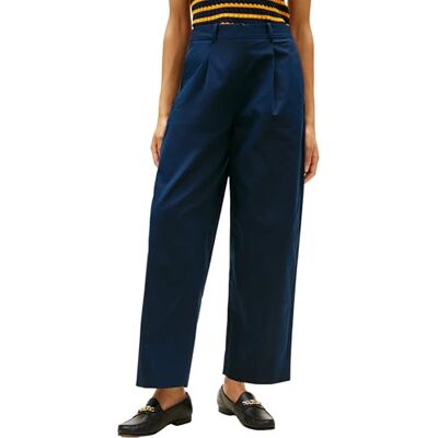 Tommy Hilfiger kvinnors bomullstunna veckat Chino WW0WW48993, blå, 32 Tommy Hilfiger kvinnors bomullstunna veckat Chino WW0WW48993, blå, 32
