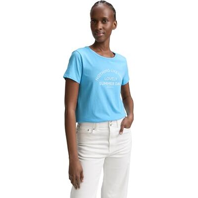 TOM TAILOR Denim dam T-shirt med tryck, 15592 – klar ljusblå, S TOM TAILOR Denim dam T-shirt med tryck, 15592 – klar ljusblå, S