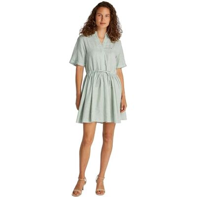 Tommy Hilfiger ESS LINEN S/S KORT KLÄNNING WW0WW44672, grön, 42, Grön (klassisk Ithaca/Fort-grön), 68 SE Tommy Hilfiger ESS LINEN S/S KORT KLÄNNING WW0WW44672, grön, 42, Grön (klassisk Ithaca/Fort-grön), 68 SE