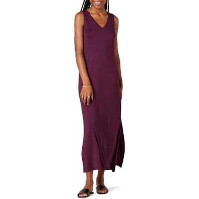 Amazon Essentials damtröja V-ringad tank maxi längd klänning, mörklila, XX-Large Amazon Essentials damtröja V-ringad tank maxi längd klänning, mörklila, XX-Large