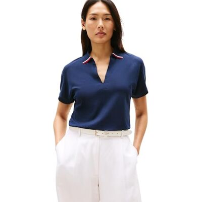 Tommy Hilfiger dam S/S Polo, Blå (mörk natt marinblå), XS Tommy Hilfiger dam S/S Polo, Blå (mörk natt marinblå), XS