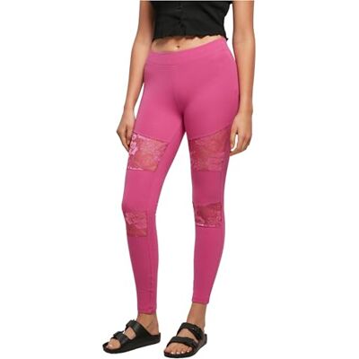 Urban Classics Dam Ladies Laces Inset leggings, rosa, M Urban Classics Dam Ladies Laces Inset leggings, rosa, M