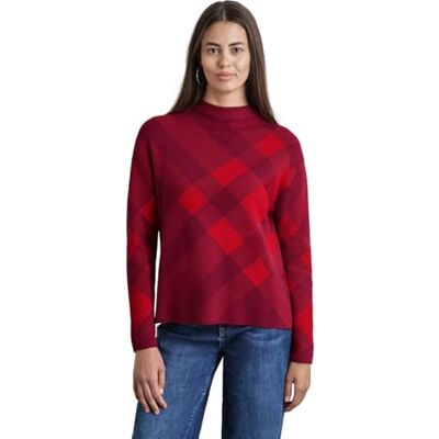 Street One rutig turtleneck tröja, Röd, 38 Street One rutig turtleneck tröja, Röd, 38