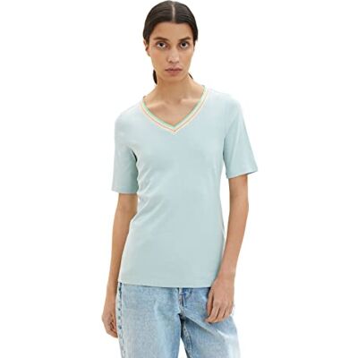 TOM TAILOR Damer T-shirt 1035472, 30463 Dusty Mint Blue, M TOM TAILOR Damer T-shirt 1035472, 30463 Dusty Mint Blue, M