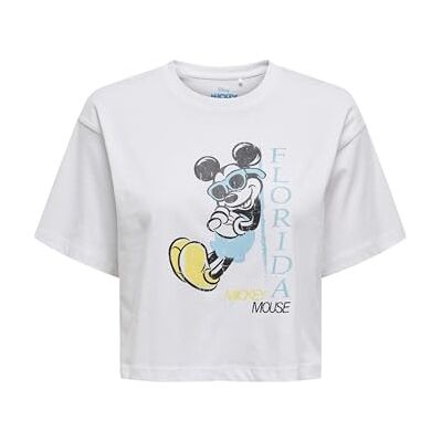 ONLY Onlmickey Minnie Life S/S semester topjrs, Ljus vit, XS ONLY Onlmickey Minnie Life S/S semester topjrs, Ljus vit, XS