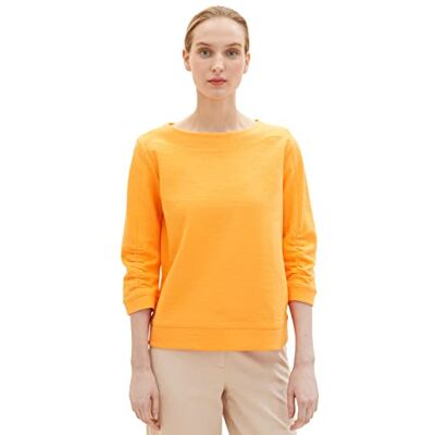 TOM TAILOR Damer Sweatshirt 1035341, 29751 Bright Mango Orange, XXS TOM TAILOR Damer Sweatshirt 1035341, 29751 Bright Mango Orange, XXS