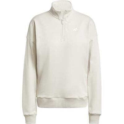 adidas Kvinnor ESSENTIALS SMALL LOGO FRENCH TERRY QUARTER ZIP, wonder alumina/white, M adidas Kvinnor ESSENTIALS SMALL LOGO FRENCH TERRY QUARTER ZIP, wonder alumina/white, M