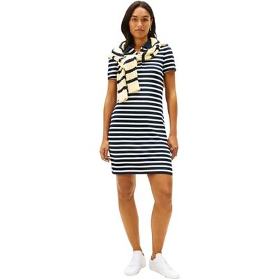 Tommy Hilfiger dam 1985 smal pikéklänning SS WW0WW43228 pikéklänning, blå (mörk natt marinblå/ecru STP), XL, Blå (mörk natt marinblå/Ecru Stp), XL Tommy Hilfiger dam 1985 smal pikéklänning SS WW0WW43228 pikéklänning, blå (mörk natt marinblå/ecru STP), XL, Blå (mörk natt marinblå/Ecru Stp), XL
