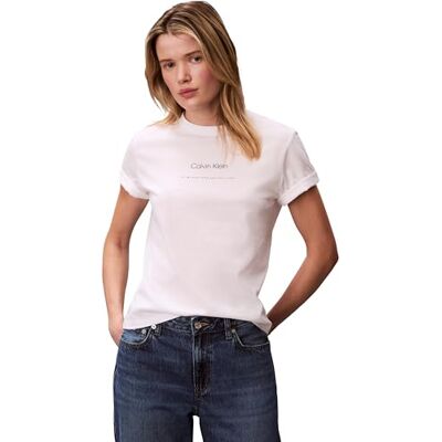 Calvin kvinnors Ss Multi Logo Classic Tee LV047C811G grafiska t-shirts, vit, XXS Calvin kvinnors Ss Multi Logo Classic Tee LV047C811G grafiska t-shirts, vit, XXS