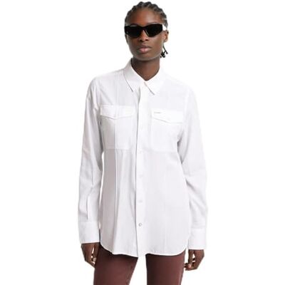 G-STAR RAW Slim Pocket Shirt långärmad, Vit (lysande vit D25234-4304-g285), XL G-STAR RAW Slim Pocket Shirt långärmad, Vit (lysande vit D25234-4304-g285), XL