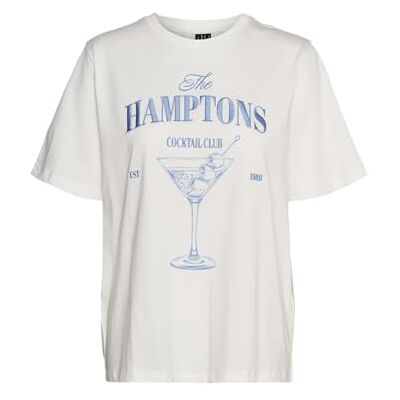 VERO MODA VMEZRA Caty SS TOP Box JRS GA, Snövit/tryck: hamptons, M VERO MODA VMEZRA Caty SS TOP Box JRS GA, Snövit/tryck: hamptons, M
