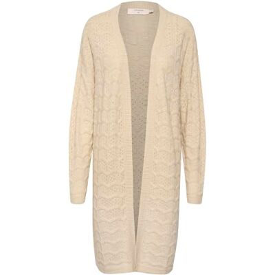 Cream dam Women's Knit Kimono Longline Open Front Long Sleeves Kofta Cream dam Women's Knit Kimono Longline Open Front Long Sleeves Kofta
