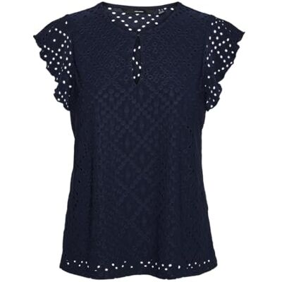 VERO MODA Vmtassa S O-Neck Top JRS Ga, Blazer marinblå, S VERO MODA Vmtassa S O-Neck Top JRS Ga, Blazer marinblå, S