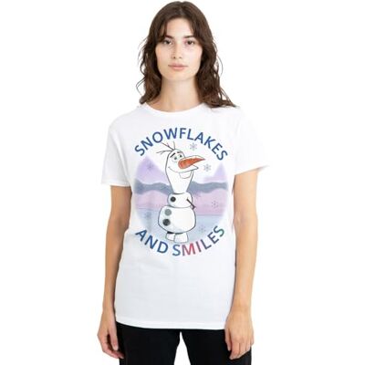 Disney mandarin creative ltd Frozen snöflingor och leenden med Olaf Ladies T-shirt, vit, Medium, Vitt, M Disney mandarin creative ltd Frozen snöflingor och leenden med Olaf Ladies T-shirt, vit, Medium, Vitt, M