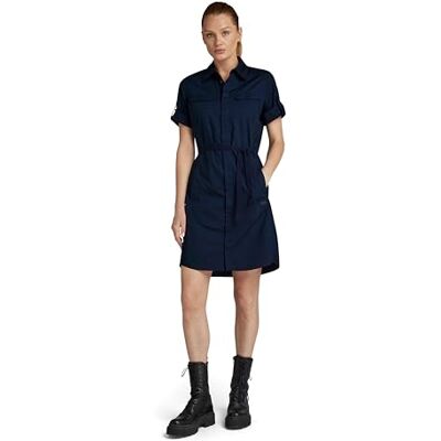 G-STAR Open Back Shirt klänning långärmad, Blå (Salute D24271-4481-c742), XXS G-STAR Open Back Shirt klänning långärmad, Blå (Salute D24271-4481-c742), XXS