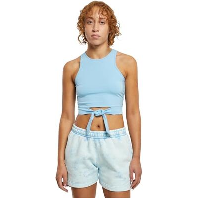 Urban Classics damer cropped knut topp axelband/cami skjorta, Balticblue, XS Urban Classics damer cropped knut topp axelband/cami skjorta, Balticblue, XS