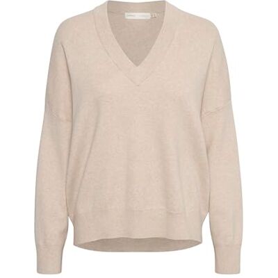 InWear Fosteriw V-ringad tröja dam, Simply Taupe Melange, L InWear Fosteriw V-ringad tröja dam, Simply Taupe Melange, L