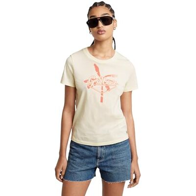 G-STAR RAW dam sommar storlek R T Wmn t-shirt, Beige (antik vit D24595-4107-g286), L G-STAR RAW dam sommar storlek R T Wmn t-shirt, Beige (antik vit D24595-4107-g286), L