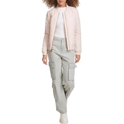Levi's Dambomberjacka med rutmönster jacka, persika blush, liten, Persikrodnad, S Levi's Dambomberjacka med rutmönster jacka, persika blush, liten, Persikrodnad, S