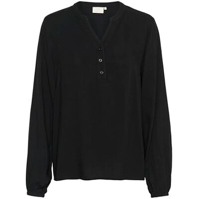KAFFE dam Women's Blouse V-notch Neck Buttons Regular Fit Long Sleeves Hip Length Blus KAFFE dam Women's Blouse V-notch Neck Buttons Regular Fit Long Sleeves Hip Length Blus