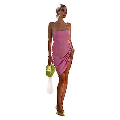 Trendyol Kvinnors rygg detaljerad strandklänning klänning, rosa, 34 Trendyol Kvinnors rygg detaljerad strandklänning klänning, rosa, 34