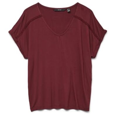 VERO MODA dam Vmvanessa Ss V-hals topp JRS Ga, syrah, XS VERO MODA dam Vmvanessa Ss V-hals topp JRS Ga, syrah, XS