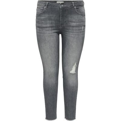 ONLY Carmakoma Carwilly Reg Skinny ANK Destr Jeans DNM, Mörkgrå denim, 42W / 32L ONLY Carmakoma Carwilly Reg Skinny ANK Destr Jeans DNM, Mörkgrå denim, 42W / 32L