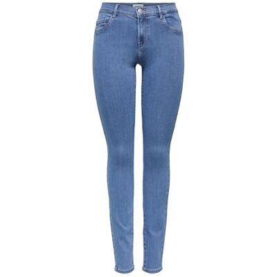 ONLY Dam Onlrain Life Reg Skinny DNM Noos jeans, Mellanblå denim, XL ONLY Dam Onlrain Life Reg Skinny DNM Noos jeans, Mellanblå denim, XL