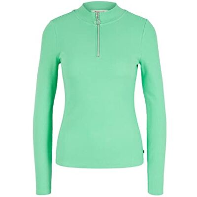 TOM TAILOR Denim Damer Långärmad T-shirt 1035379, 11052 Strong Green, XL TOM TAILOR Denim Damer Långärmad T-shirt 1035379, 11052 Strong Green, XL
