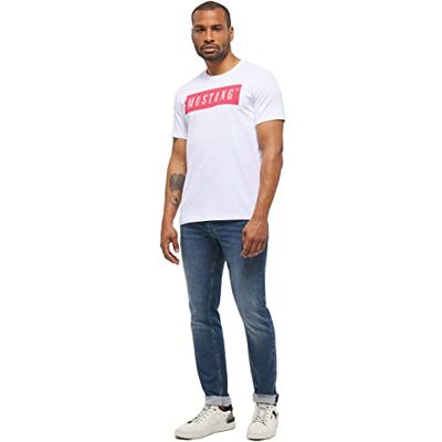 MUSTANG Damer Alex C logo T-shirt t-shirt, allmänt vit 2045, M MUSTANG Damer Alex C logo T-shirt t-shirt, allmänt vit 2045, M