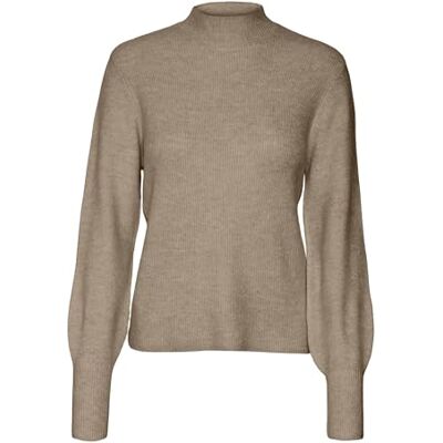 VERO MODA VMPIPPA LS hög hals tröja GA Boo, Silver mink/detalj: melerad, L VERO MODA VMPIPPA LS hög hals tröja GA Boo, Silver mink/detalj: melerad, L