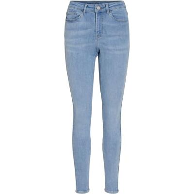 Vila Slim fit jeans normal midja, Ljusblå denim, XL Vila Slim fit jeans normal midja, Ljusblå denim, XL