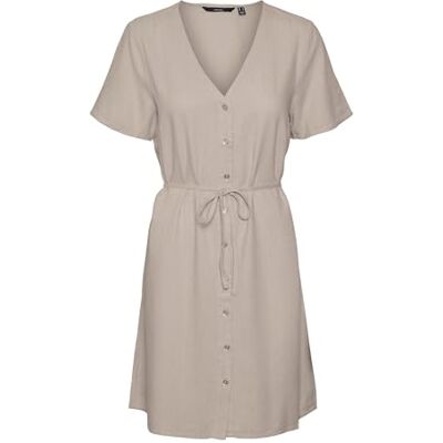 VERO MODA Vmmymilo Ss V-hals klänning WVN Ga Noos, Silverfoder, XL VERO MODA Vmmymilo Ss V-hals klänning WVN Ga Noos, Silverfoder, XL