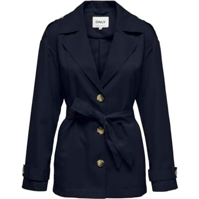 ONLY dam trenchcoat med reverskrage jacka, Sky Captain, S ONLY dam trenchcoat med reverskrage jacka, Sky Captain, S