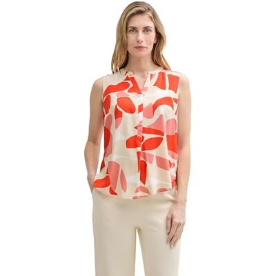 TOM TAILOR damblus, 37799 – röda prickar och former design, 46 TOM TAILOR damblus, 37799 – röda prickar och former design, 46