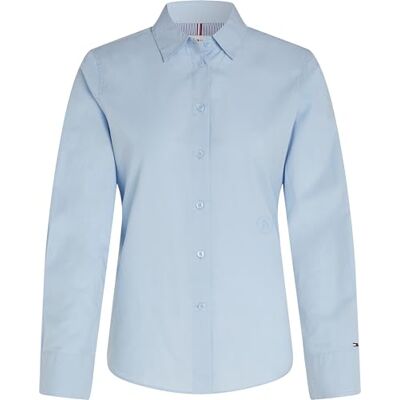 Tommy Hilfiger kvinnors Ess Poplin normal skjorta L/S, Breezy Blue, 66 SE Tommy Hilfiger kvinnors Ess Poplin normal skjorta L/S, Breezy Blue, 66 SE