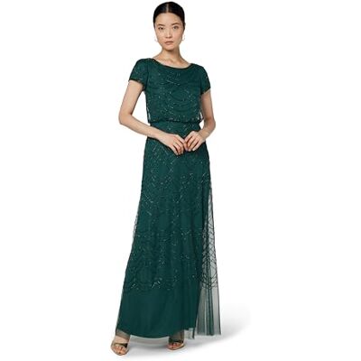 Adrianna Papell Dam Sht SLV Bluson Beaded Gwn klänning, Dammsugarsmart smart, 46 SE Adrianna Papell Dam Sht SLV Bluson Beaded Gwn klänning, Dammsugarsmart smart, 46 SE