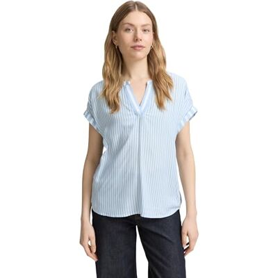 TOM TAILOR damblus, 38211 – Blå offwhite randig, 46 TOM TAILOR damblus, 38211 – Blå offwhite randig, 46