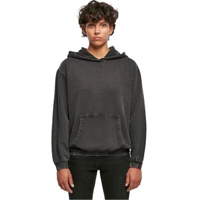 Build Your Brand Ladies Acid Washed Oversize huvtröja dam, svart, XXL Build Your Brand Ladies Acid Washed Oversize huvtröja dam, svart, XXL