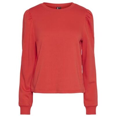 PIECES Damer Pcchilli Ls Puff Sweat Noos Cp Bc sweatshirt, Vallmo röd, M PIECES Damer Pcchilli Ls Puff Sweat Noos Cp Bc sweatshirt, Vallmo röd, M