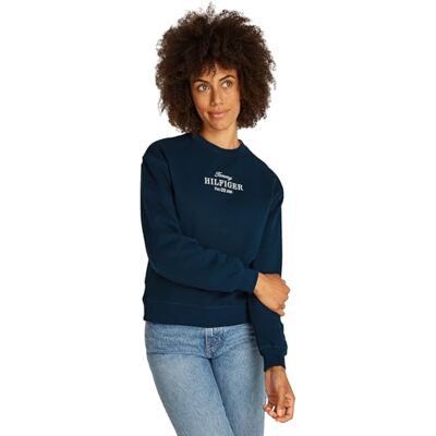 Tommy Hilfiger dam REG HILFIGER tröja WW0WW44631, blå, L, Blå (mörk natt marinblå), L Tommy Hilfiger dam REG HILFIGER tröja WW0WW44631, blå, L, Blå (mörk natt marinblå), L