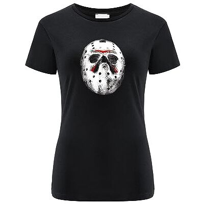 ERT GROUP Warner Bros. Friday the 13th 004, Kortärmad T-shirt dam, 100% bomull, Dubbelsidigt tryck, Size XL, Black, Sömlös design, Smidigt och elastiskt tyg för vardaglig lätthet ERT GROUP Warner Bros. Friday the 13th 004, Kortärmad T-shirt dam, 100% bomull, Dubbelsidigt tryck, Size XL, Black, Sömlös design, Smidigt och elastiskt tyg för vardaglig lätthet