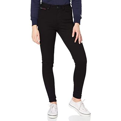 Tommy Jeans Dam Sylvia Hr Super Skny Stbks jeans, Staten svart stretch, 24W x 30L Tommy Jeans Dam Sylvia Hr Super Skny Stbks jeans, Staten svart stretch, 24W x 30L