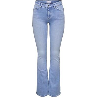 ONLY Dam utsvängda fit jeans, Special ljus blå denim, XL / 32L ONLY Dam utsvängda fit jeans, Special ljus blå denim, XL / 32L