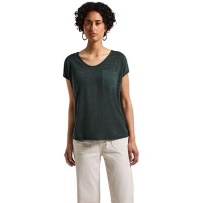 Street One dam-linne-look T-shirt, Mellangrön, 36 Street One dam-linne-look T-shirt, Mellangrön, 36