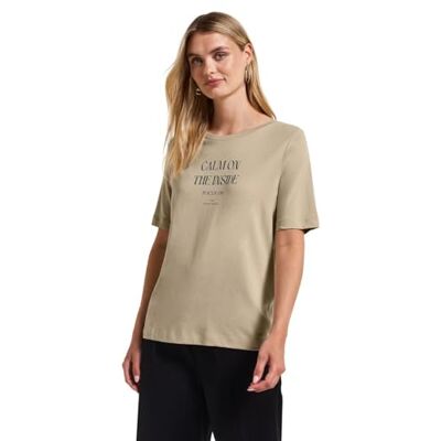 Street One mjuk damskjorta med Wording, Coastal Beige, 36 Street One mjuk damskjorta med Wording, Coastal Beige, 36