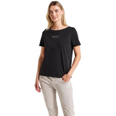 Street One T-shirt med tryck, svart, 40 Street One T-shirt med tryck, svart, 40