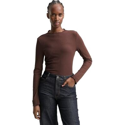 TOM TAILOR Denim dam långärmad T-shirt, 38824 – Mjuk chokladbrun, XL TOM TAILOR Denim dam långärmad T-shirt, 38824 – Mjuk chokladbrun, XL